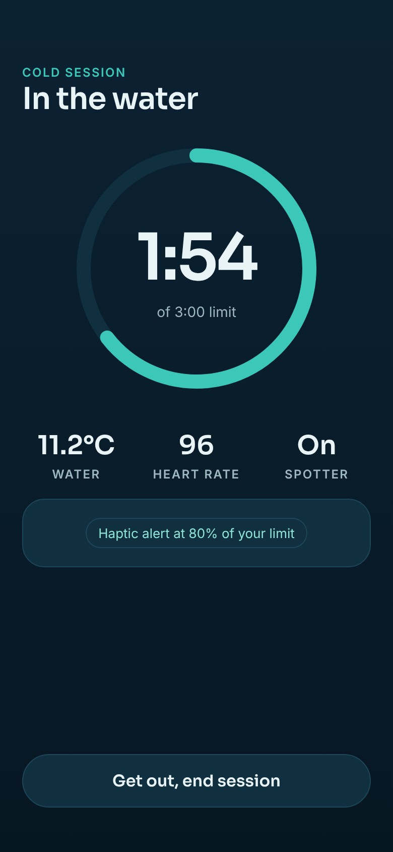 Tidal Contrast cold session screen